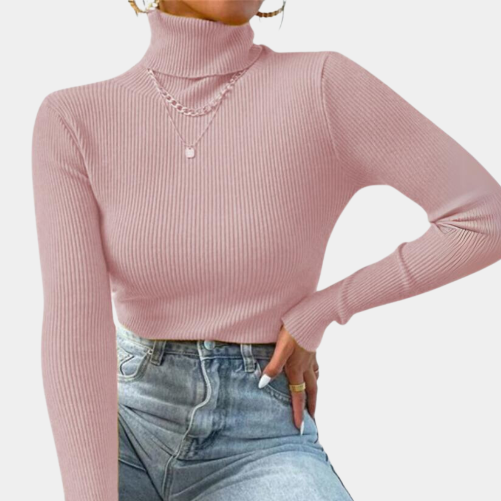 Pull Femme Col Roulé Manches Longues Hiver - LuxeStyle