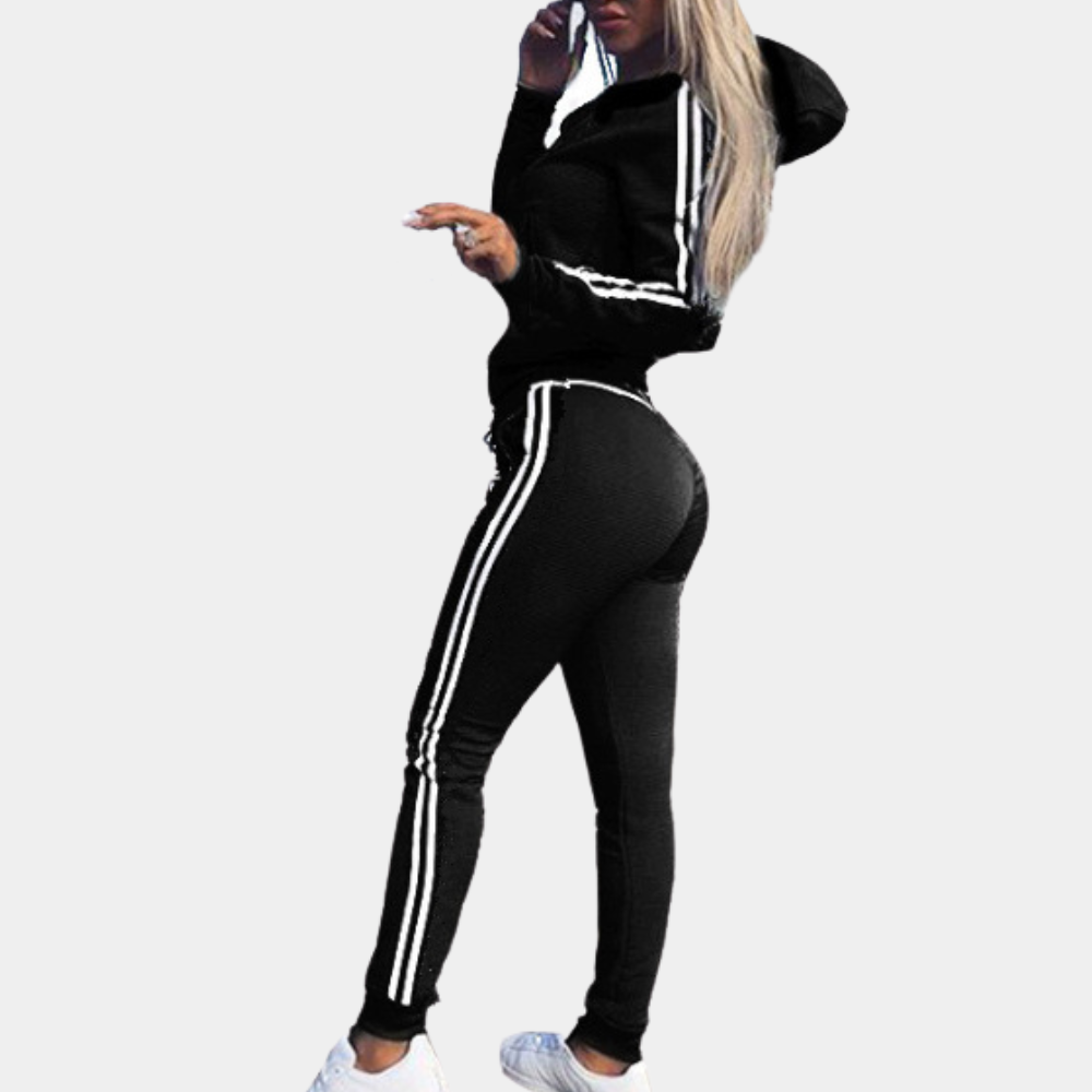 Tenue Sport Femme Gris Rayé Élégante