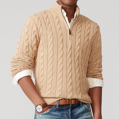Pull Homme Col Zip Chaud Hiver