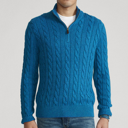 Pull Homme Col Zip Chaud Hiver