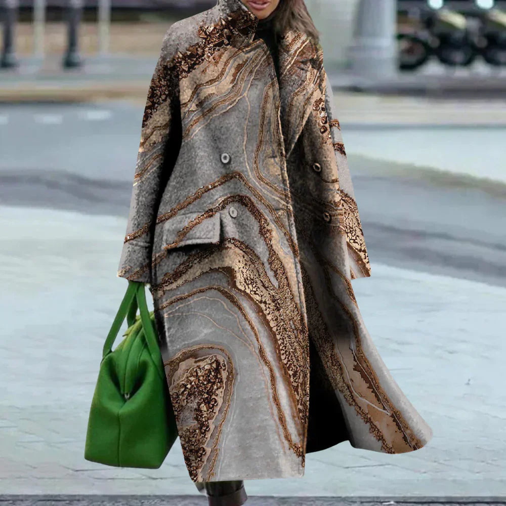 Manteau Femme Hiver Long À Carreaux Élégant - LuxeStyle
