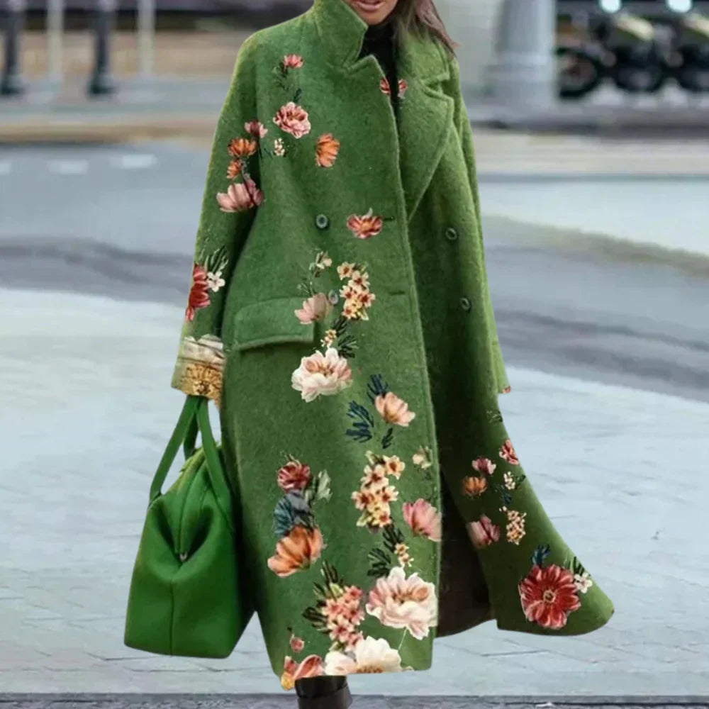Manteau Femme Hiver Long À Carreaux Élégant