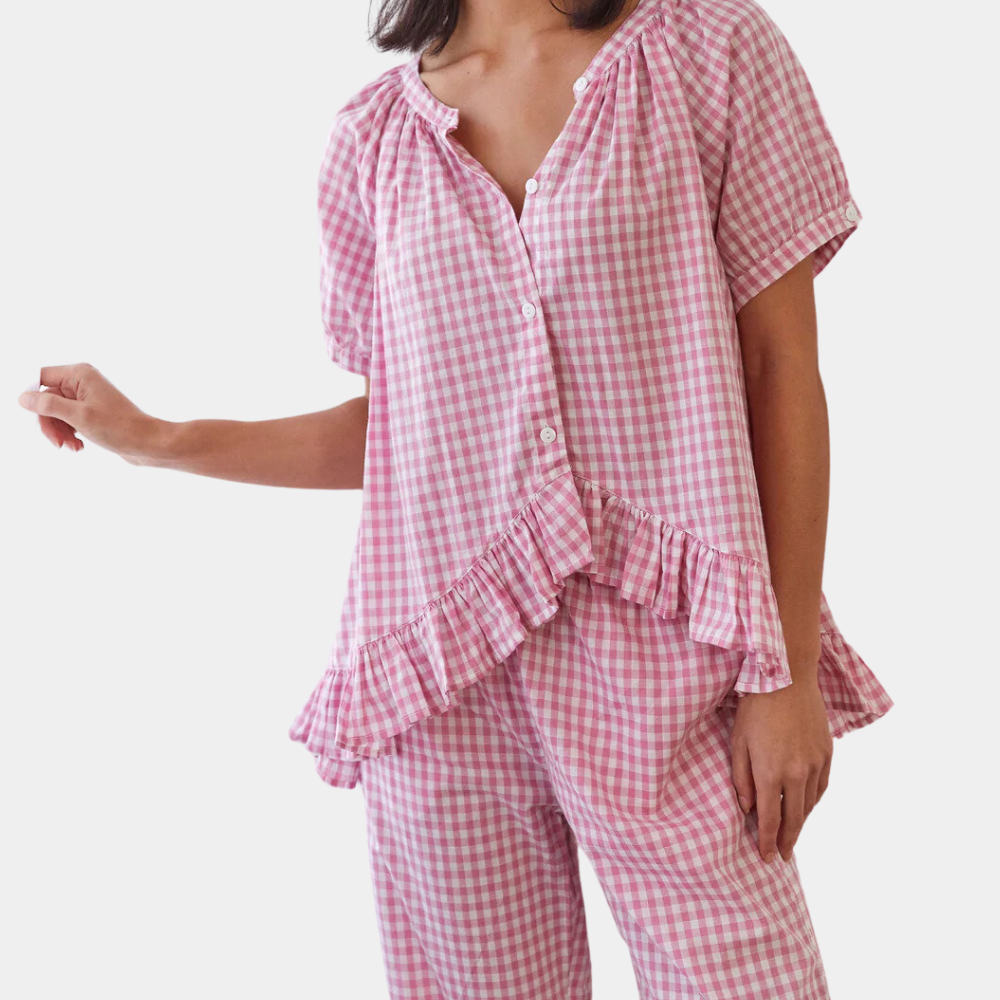 Pyjama Femme Décontracté à Fleurs pour Maison et Nuit - LuxeStyle