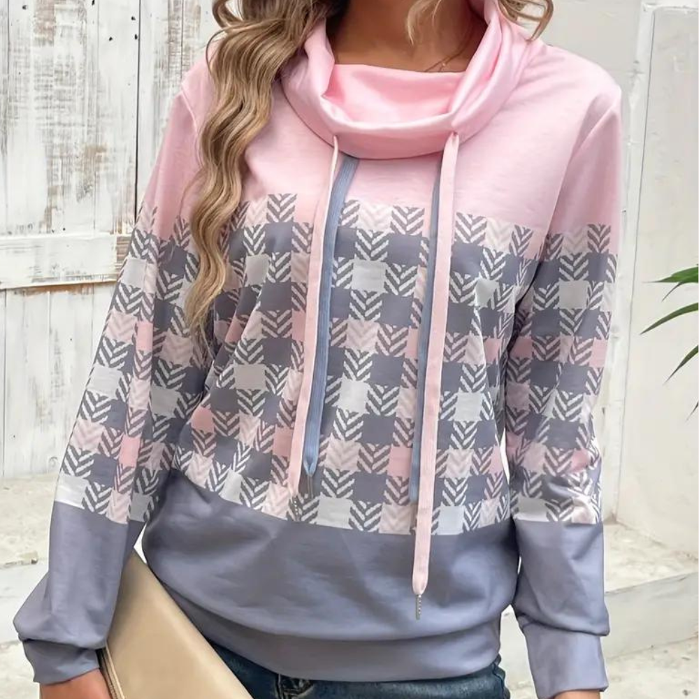 Sweat À Capuche Rayé Col V pour Femme | Parfait pour Le Printemps