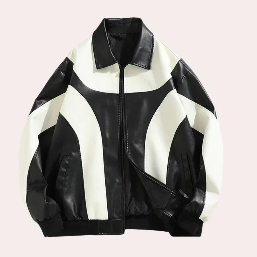 Veste Cuir pour Homme avec Col Rond | Parfaite pour Tous les Jours