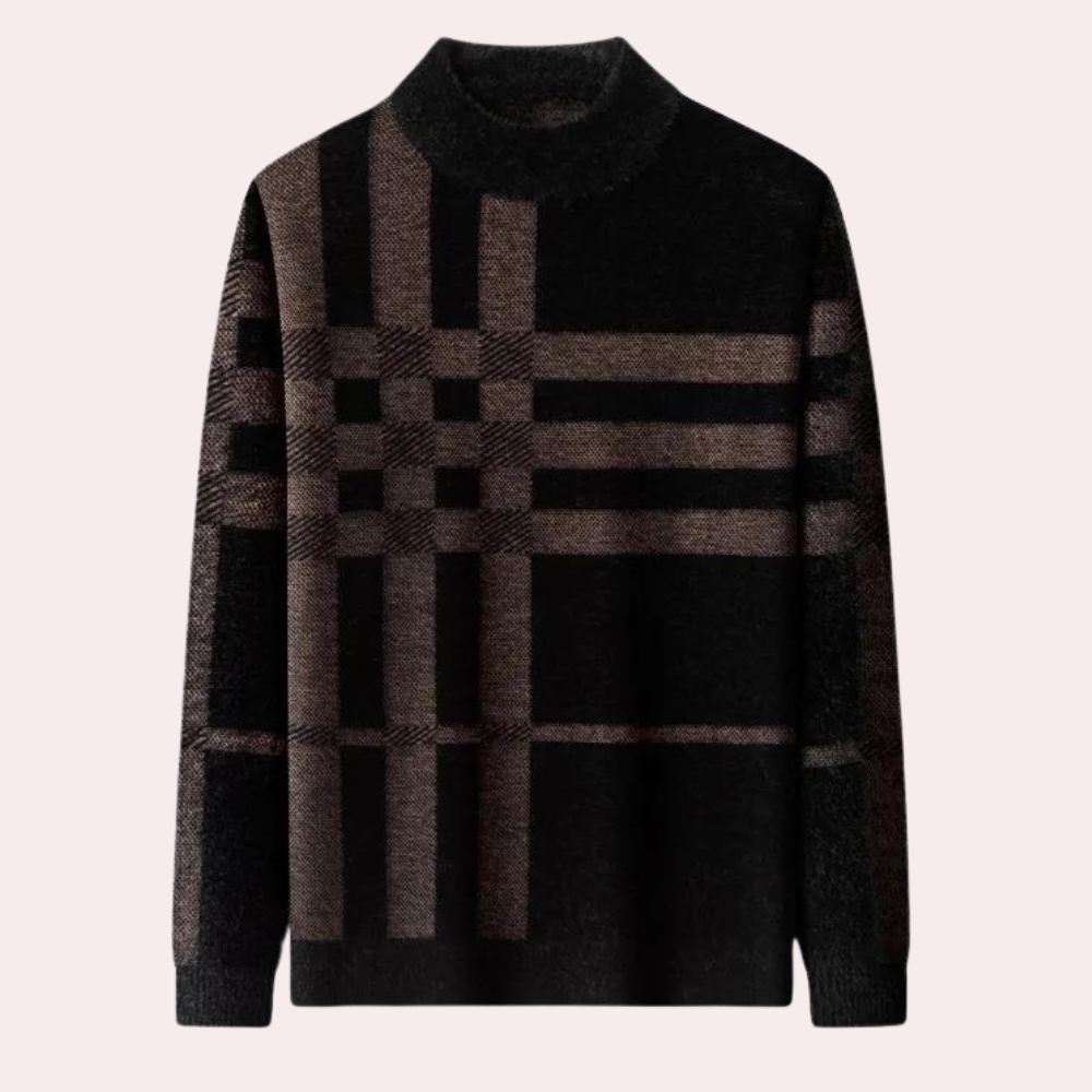 Agusztav - Pull Tricoté Extensible Confort epour Hommes