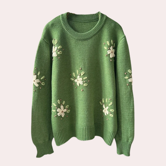 Kalina - Pull femme avec fleurs brodées