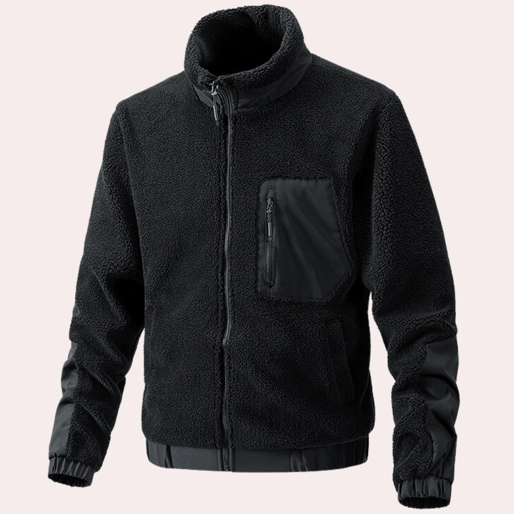Blouson Hiver Noir avec Poches Fermées pour Homme