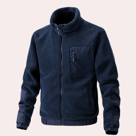 Blouson Hiver Noir avec Poches Fermées pour Homme - LuxeStyle