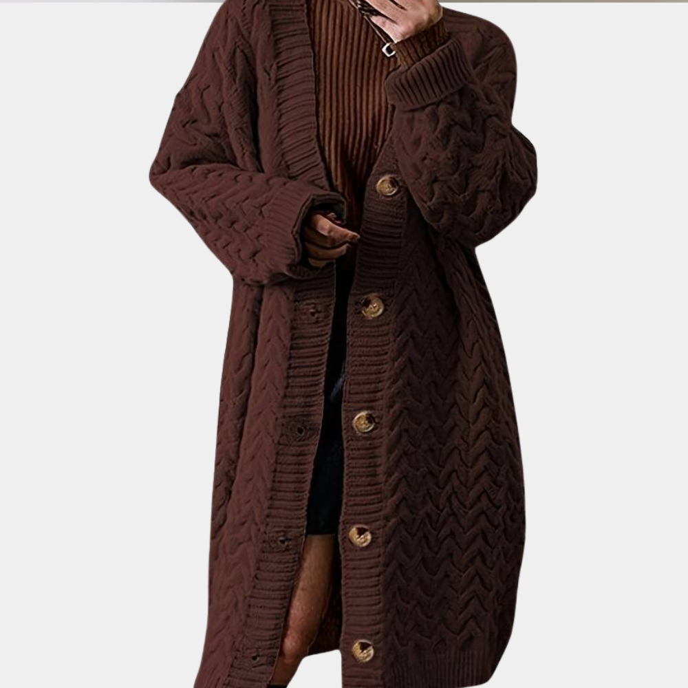 Kendra - Gilet Long et Confortable en Maille Douce pour Femmes