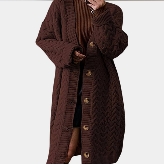 Kendra - Gilet Long et Confortable en Maille Douce pour Femmes