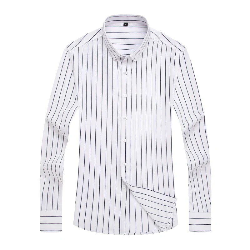 Chemise Rayée Élégante pour Homme Manches Longues Taille Affûtée - LuxeStyle