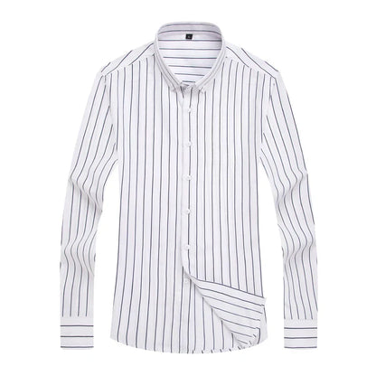 Chemise Rayée Élégante pour Homme Manches Longues Taille Affûtée - LuxeStyle