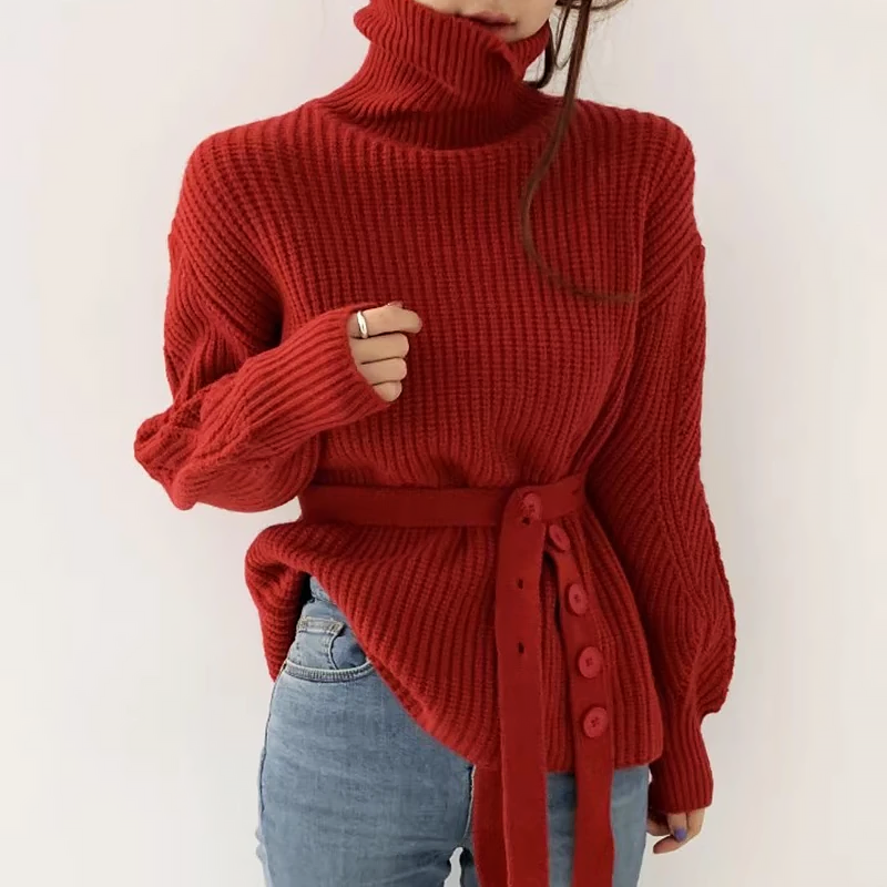 Pull Femme Col Montant Douillet Hiver - LuxeStyle
