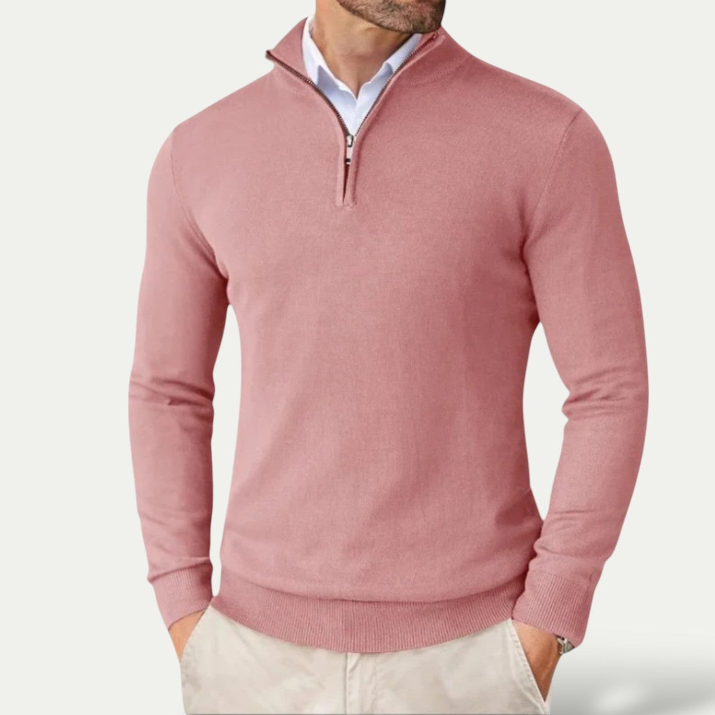 Pull Homme Décontracté avec Fermeture Éclair