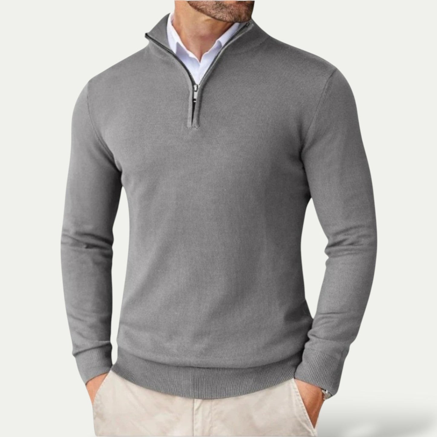 Pull Homme Décontracté avec Fermeture Éclair