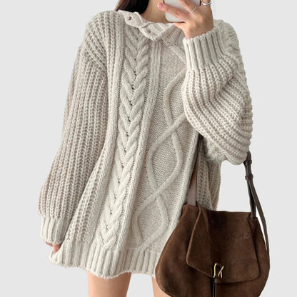 Pull Femme Élégant Col Dégagé Hiver - LuxeStyle