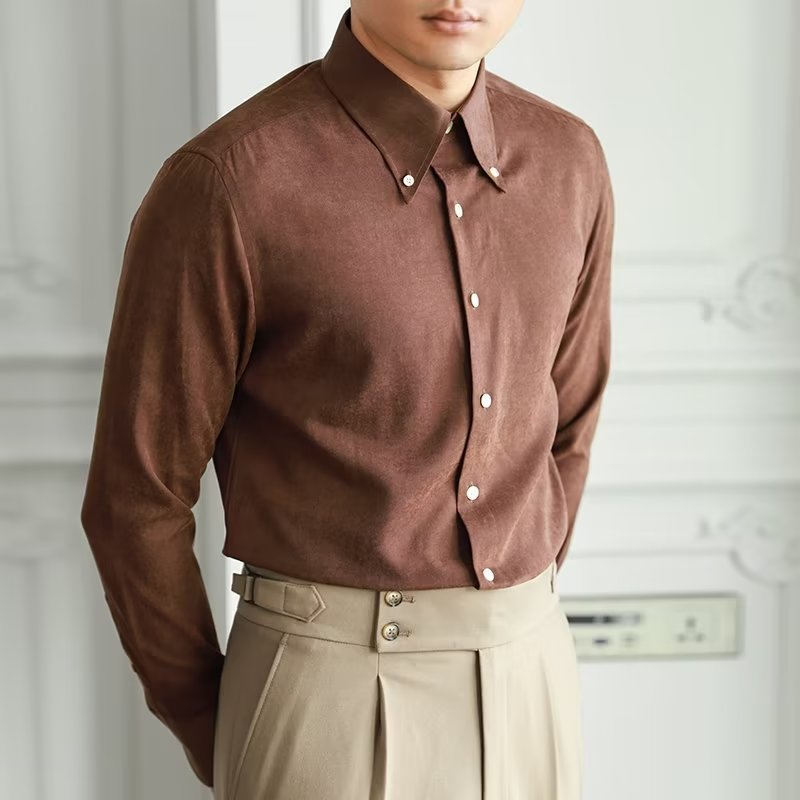 Chemise Homme Printemps Manches Longues Col Classique - LuxeStyle