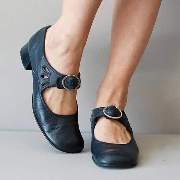 Chaussures Femmes Élégantes Noires à Boucle