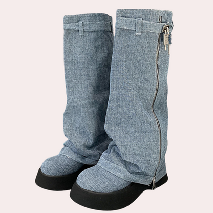 DULCE - Bottes d'Hiver Élégant en Jean pour Femmes