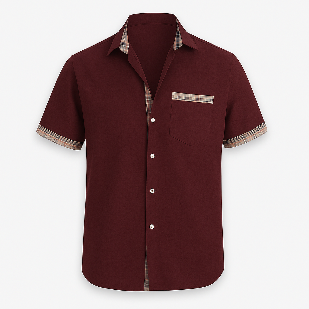 Chemise Été Blanche à Carreaux