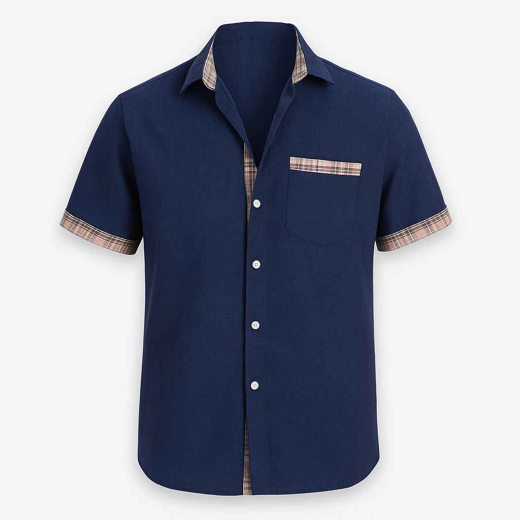 Chemise Été Blanche à Carreaux