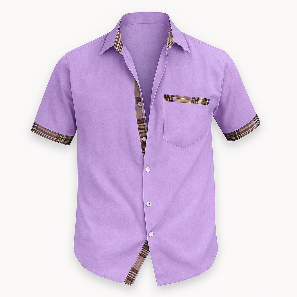 Chemise Été Blanche à Carreaux