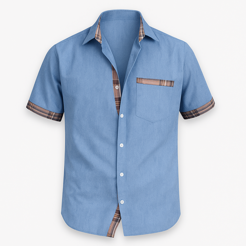 Chemise Été Blanche à Carreaux