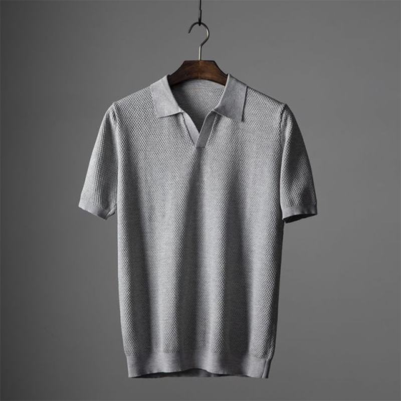 Polo Homme Manches Courtes Col Replié Imprimé Été