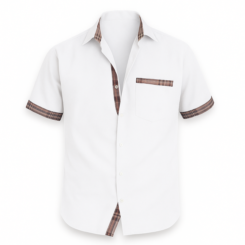 Chemise Été Blanche à Carreaux - LuxeStyle