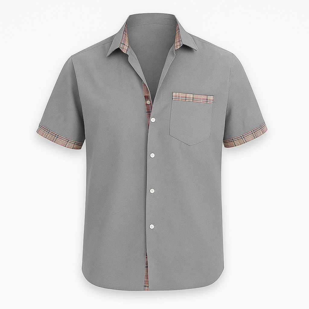 Chemise Été Blanche à Carreaux
