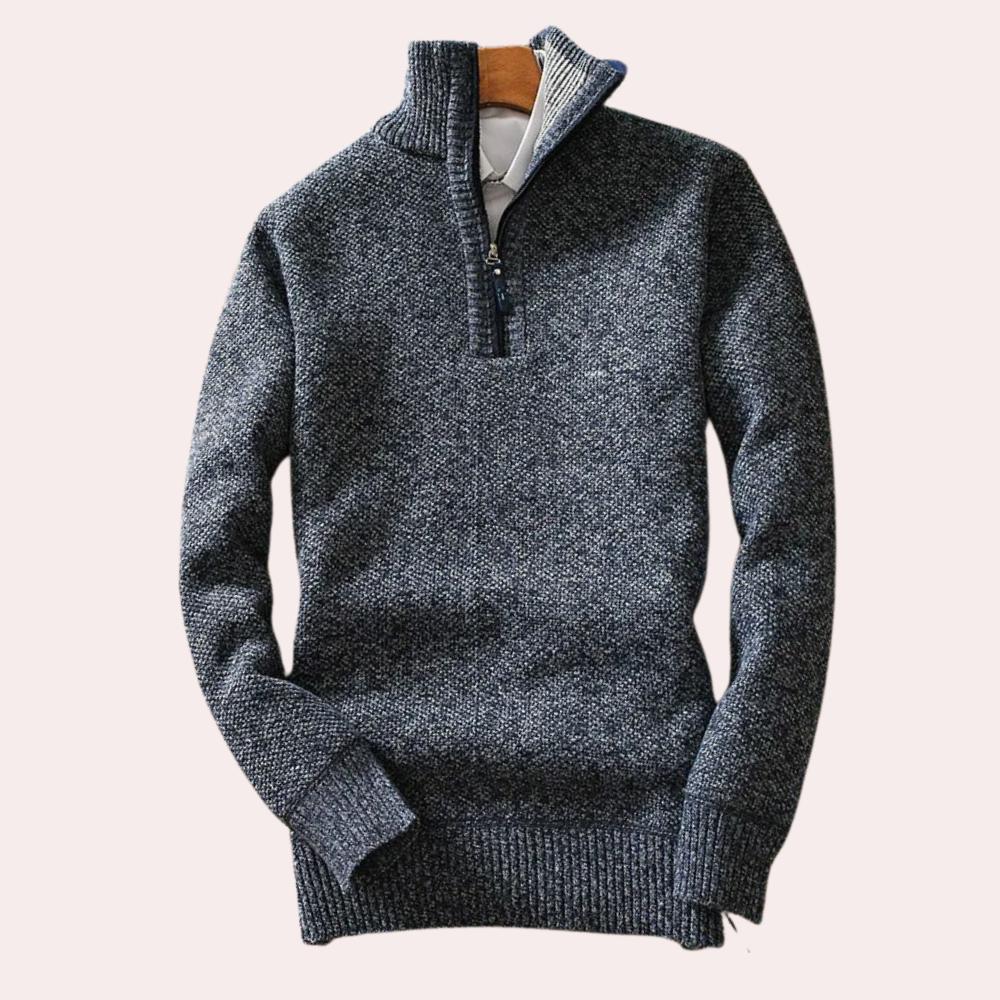 BRICE - Pull à col montant zippé pour hommes