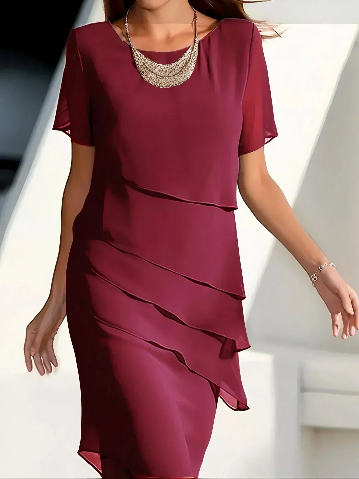 Robe Chic en Dentelle pour Femme | Taille Mi-Longue
