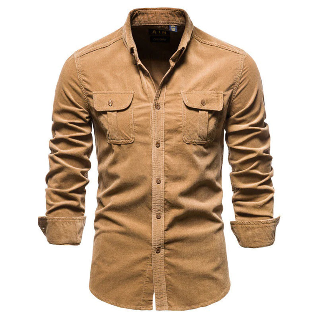 Chemise Homme Brun Classique à Manches Longues - LuxeStyle