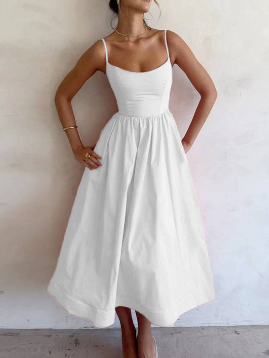 Robe de Soirée Élégante Femme - Robe Courte A-Ligne avec Décolleté et Bretelles Délicates - LuxeStyle