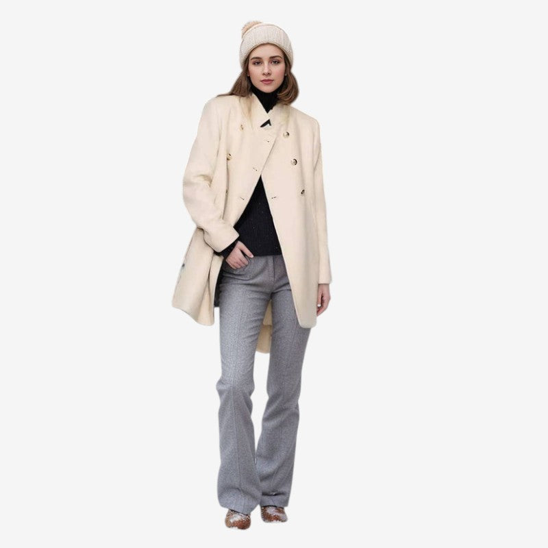 Manteau Femme Hiver Élégant Double Boutons