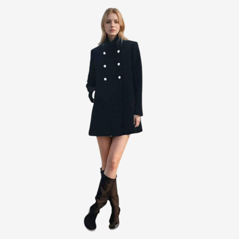 Manteau Femme Hiver Élégant Double Boutons - LuxeStyle