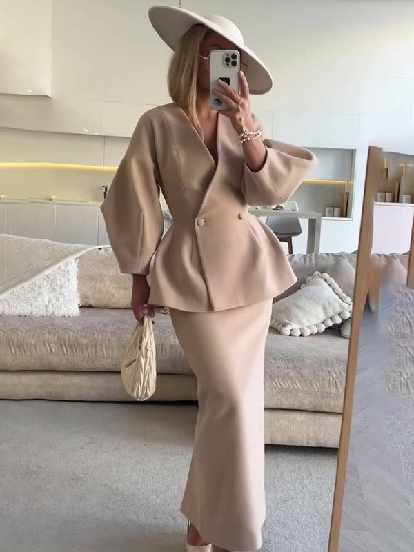 Costume Femme Élégant Tailleur et Jupe