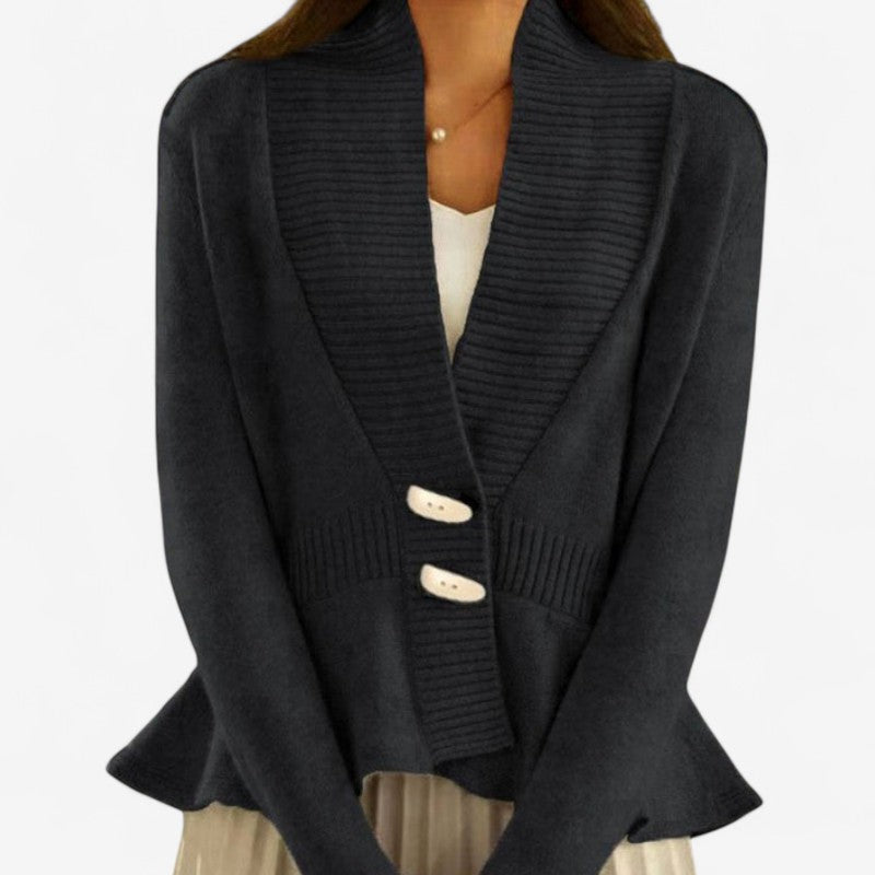 Cardigan Féminin Dentelle Col en V Manches Longues - LuxeStyle