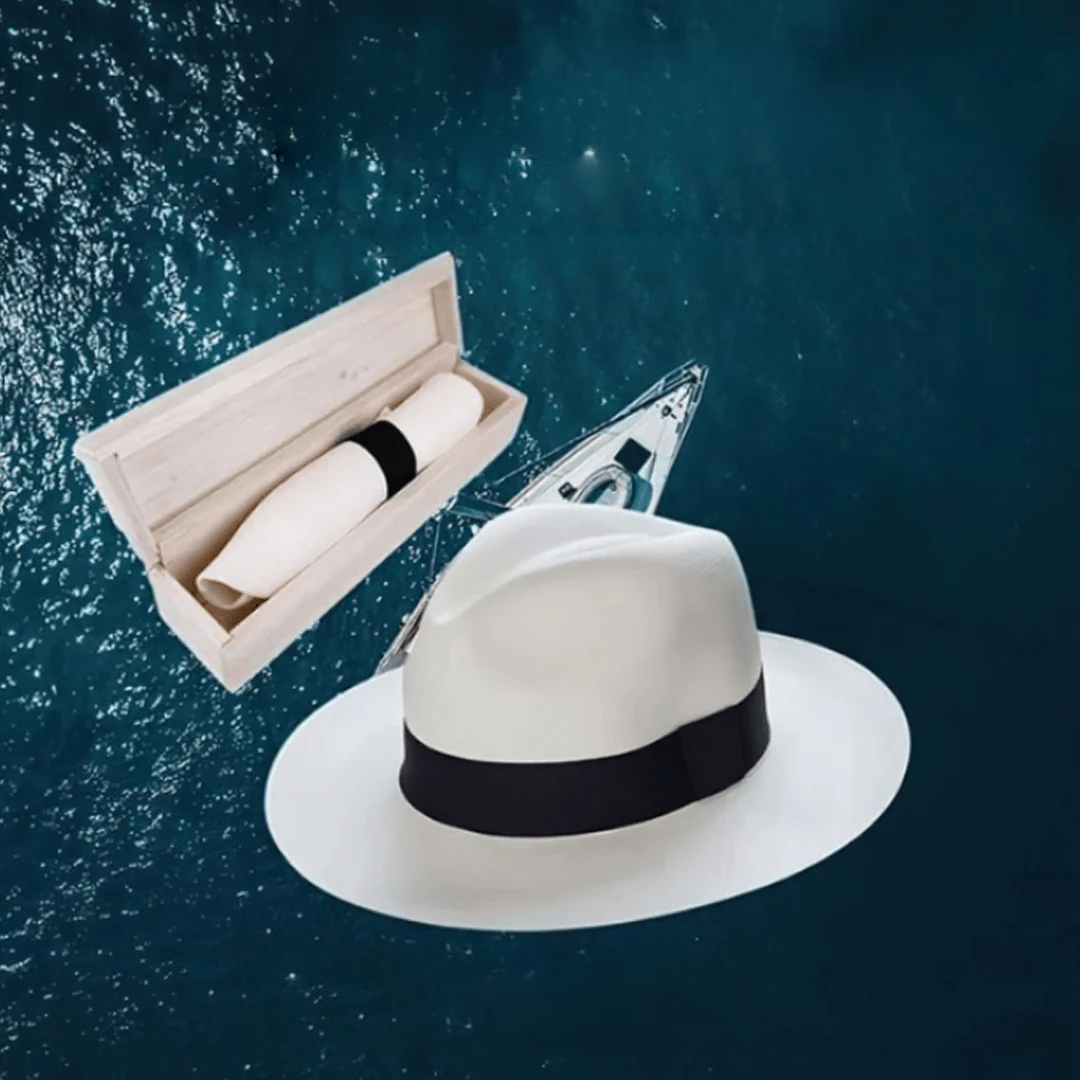 Chapeau Panama Brun Classique avec Ruban Élégant