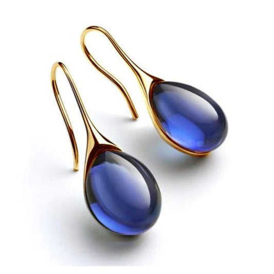 Boucles d'oreilles femmes tendance en larme avec strass et fermeture sûre - LuxeStyle