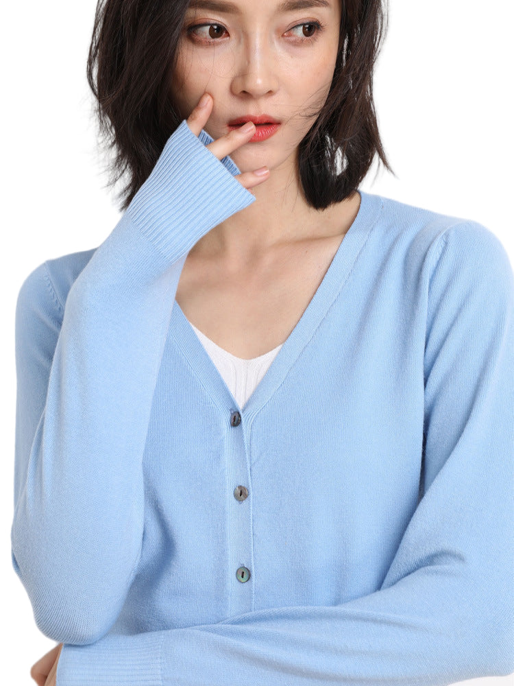 Cardigan col V femme élégant - luxestyle