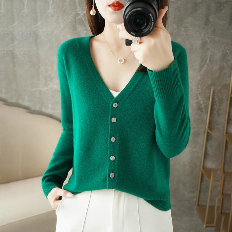 Cardigan col V femme élégant