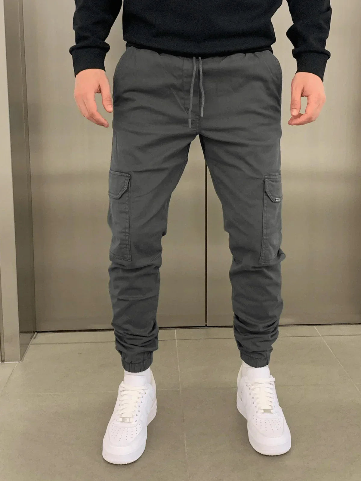Pantalon Homme Décontracté - Jogger Élastique avec Poches Utiles