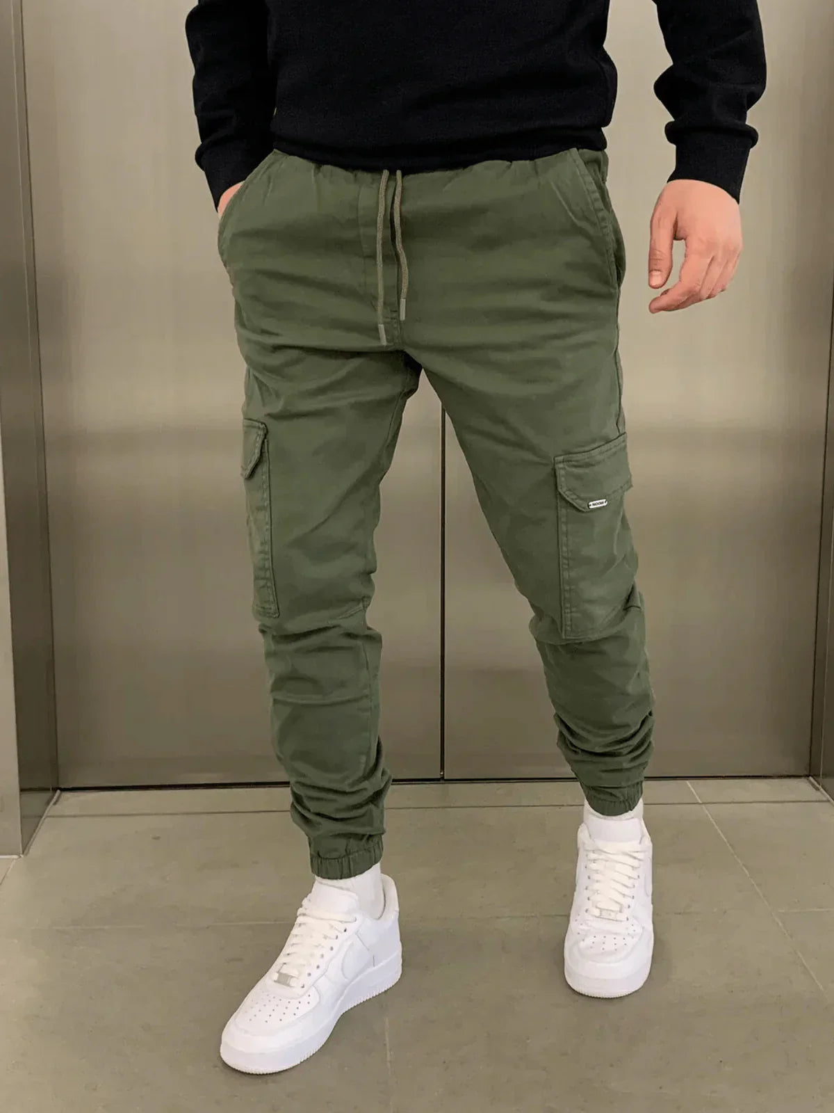Pantalon Homme Décontracté - Jogger Élastique avec Poches Utiles