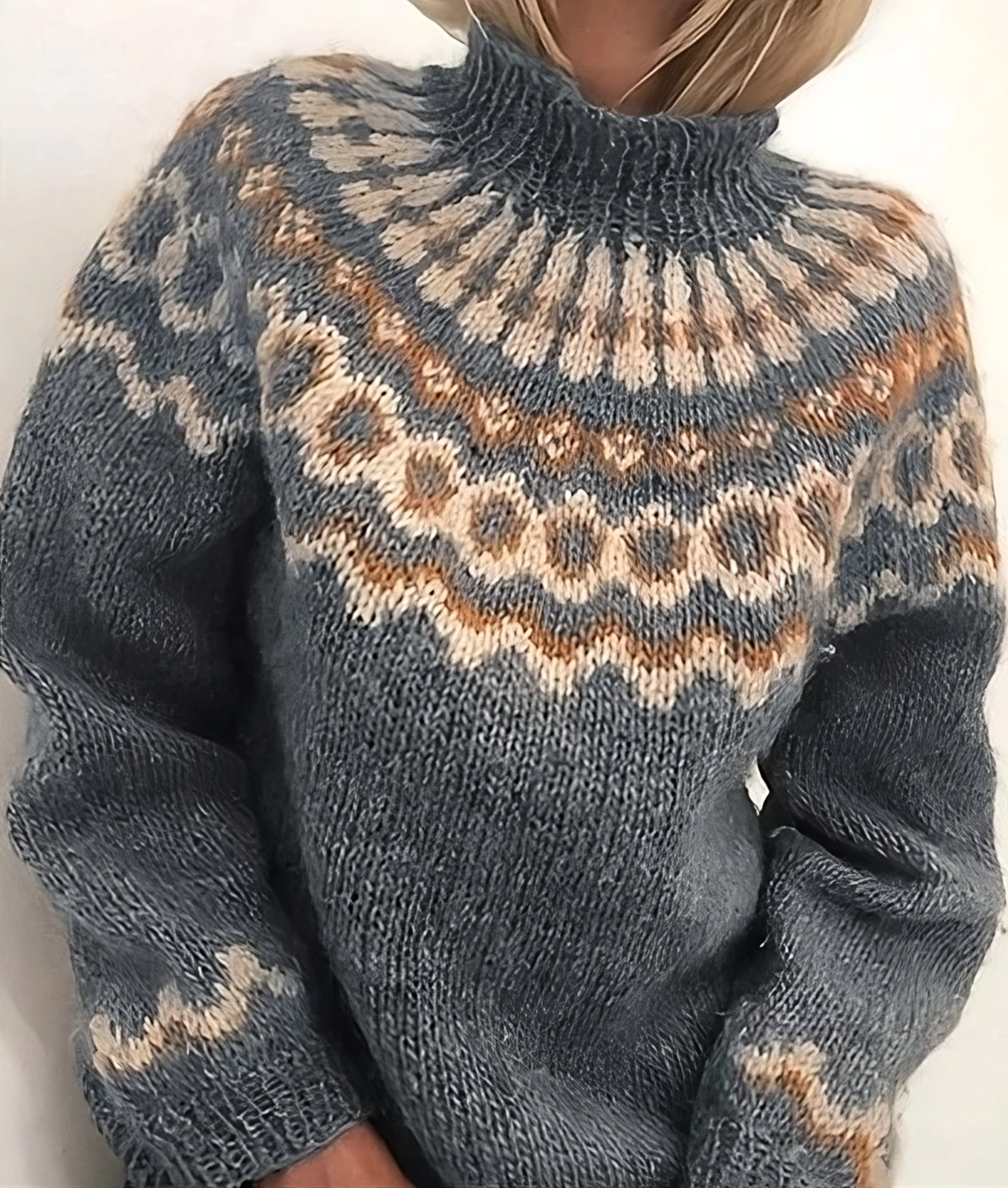 Pull Femme Col Roulé Élégant Hiver