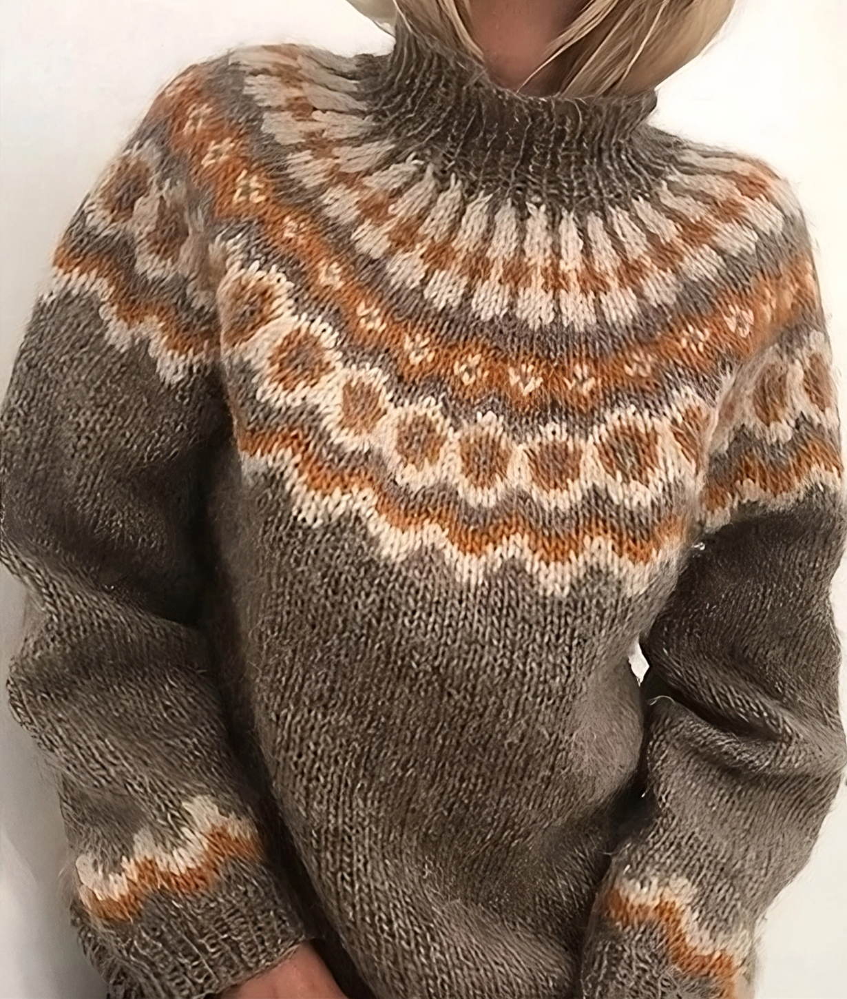 Pull Femme Col Roulé Élégant Hiver