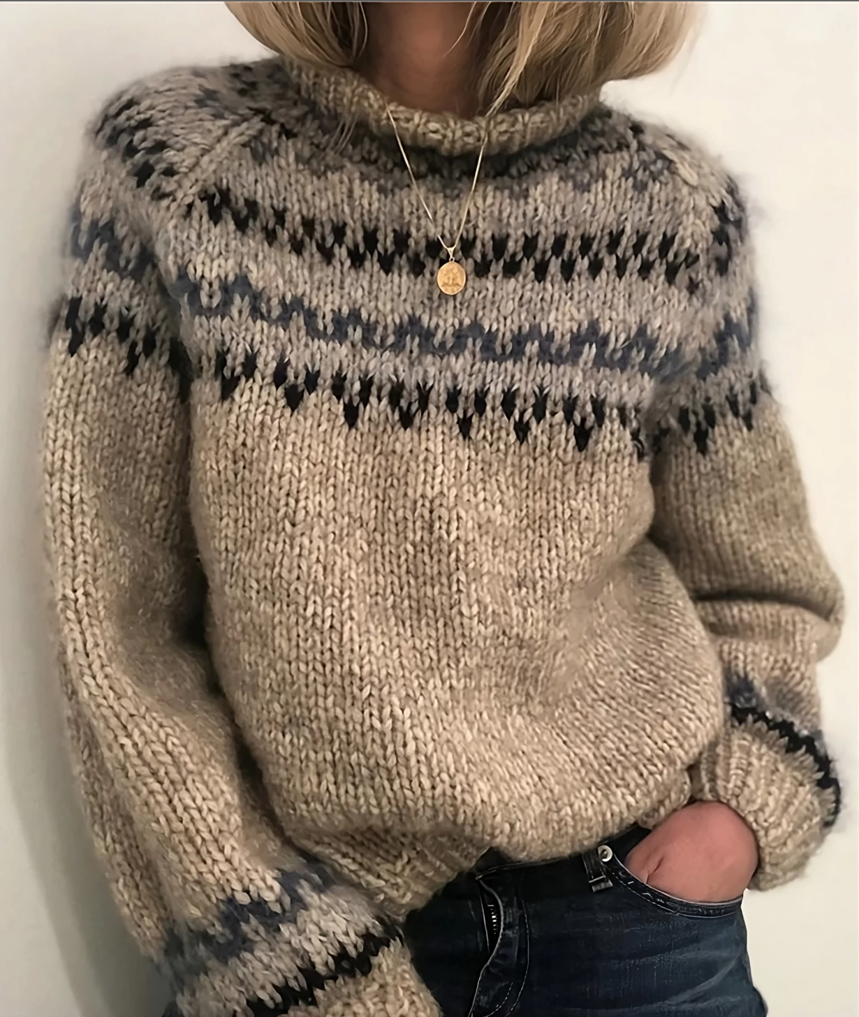 Pull Femme Col Roulé Élégant Hiver