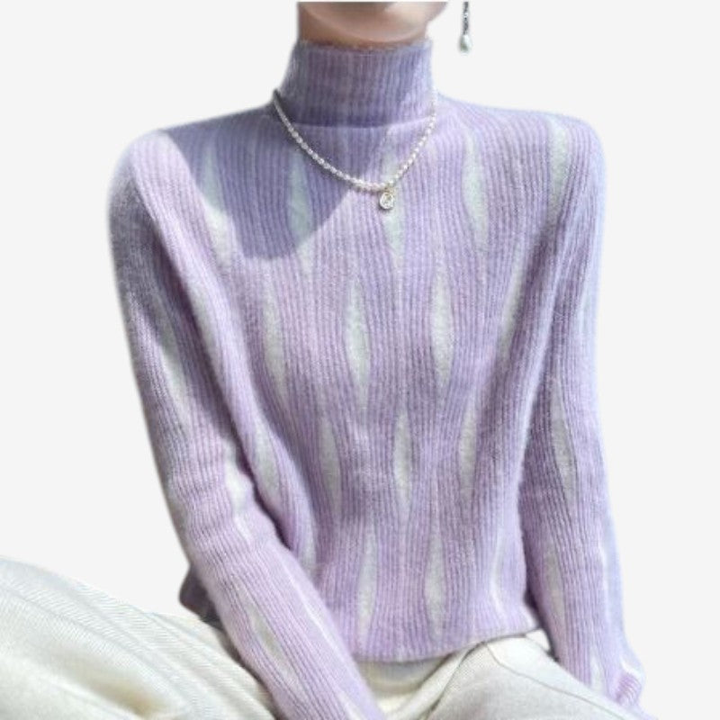 Pull Femmes Manches Longues Col Roulé Décontracté - LuxeStyle