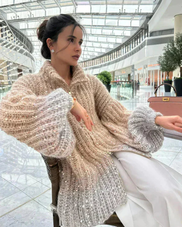 Gilet Femme Chic Pailleté Élégant